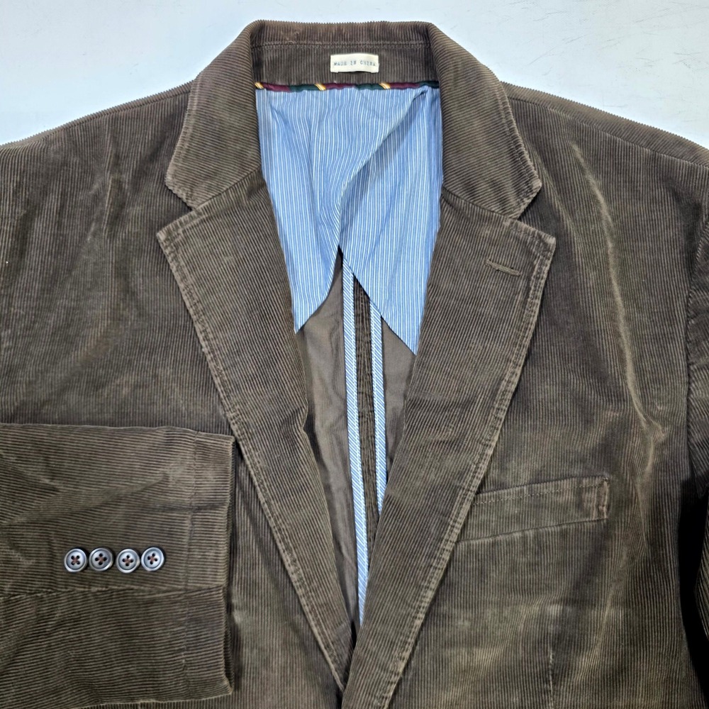 J.Crew Corduroy Blazer Mens XL Tall Brown Vintage Cord 86047 Sport Coat Jacket